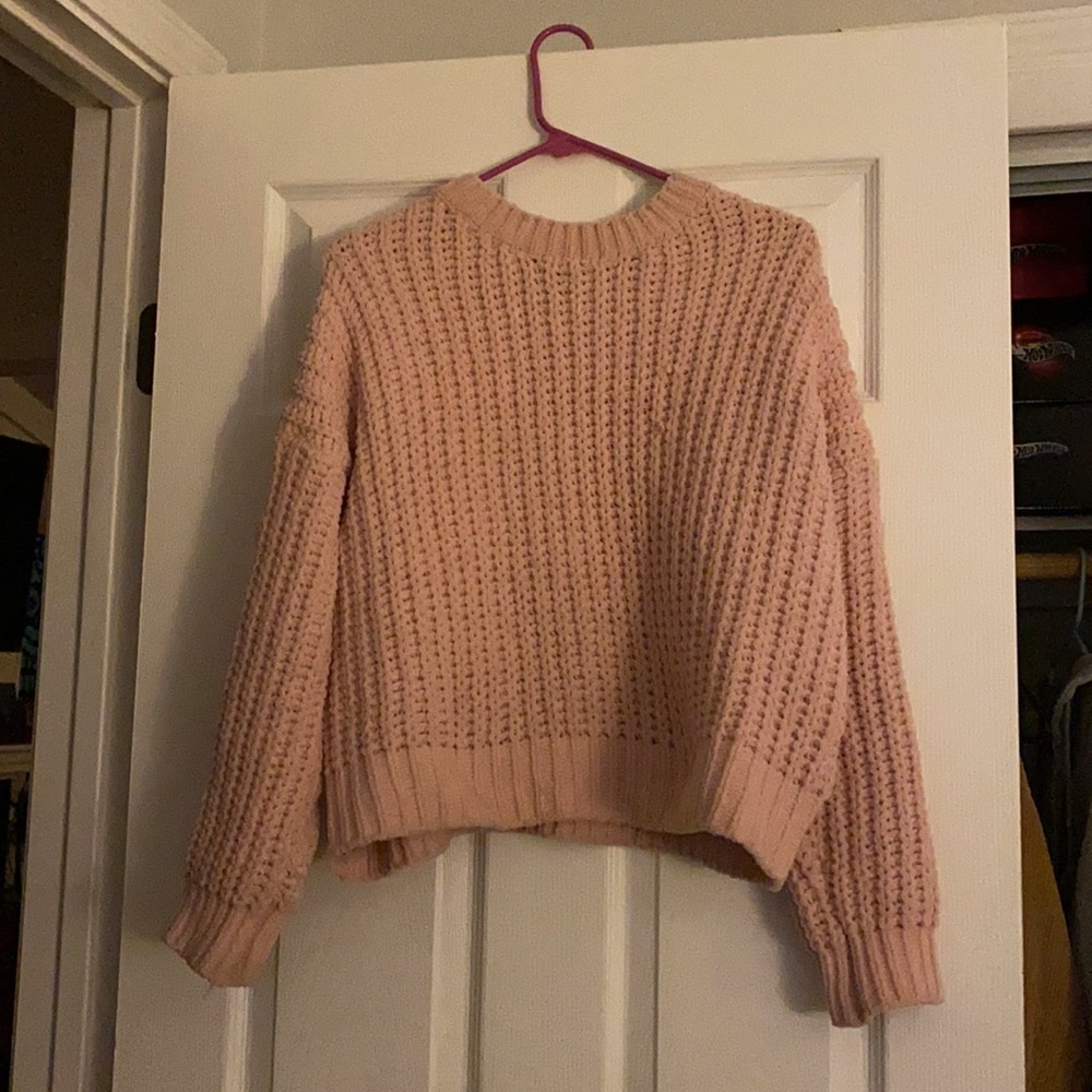 Pink knit sweater